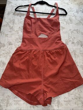 Women's Cutout Romper in Terracotta